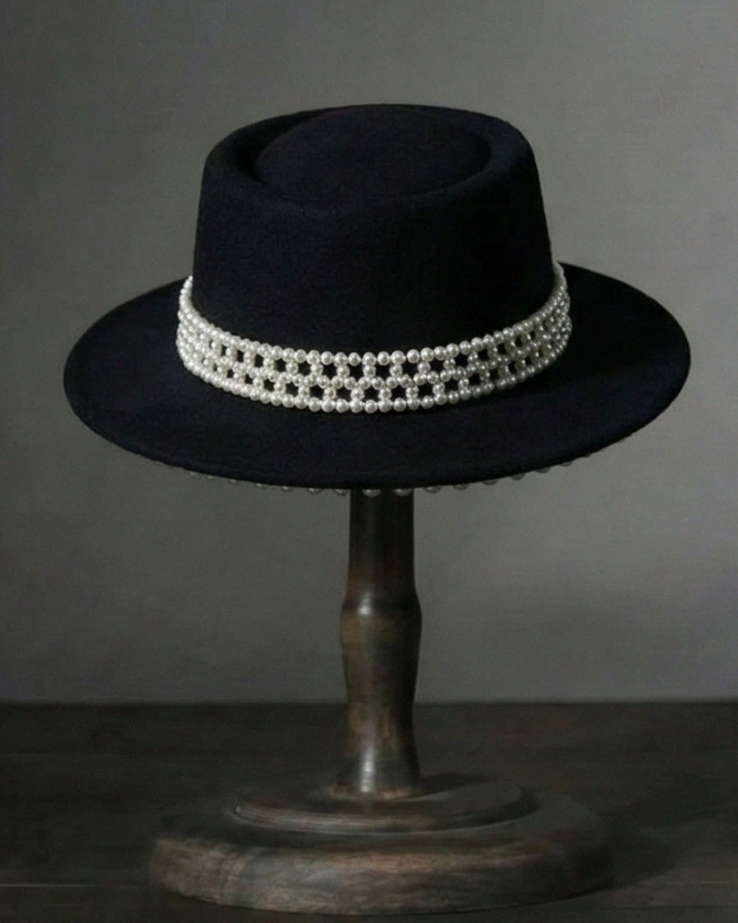 The Noir Pearl Lattice Hat